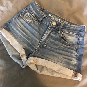 american eagle denim shorts- 0